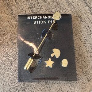Interchangeable Stick Pin Set with Gold Accents